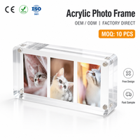 Cadre photo de table moderne en acrylique épais, double face transparent, personnalisé en usine, imprimé sérigraphié, avec un design haut de gamme