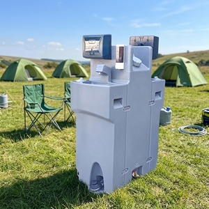 Station de lavage des <span class=keywords><strong>mains</strong></span> mobile et portable <span class=keywords><strong>avec</strong></span> double vasque et <span class=keywords><strong>réservoir</strong></span> d'eau - Product Image 1
