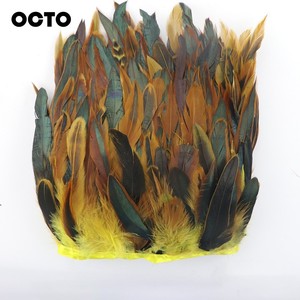 DIY Aksesori Pakaian Jahit Coque Ayam Pinggiran Pemangkasan Alami Ayam Schlappen Bulu Satin Pita Trim - Product Image 3