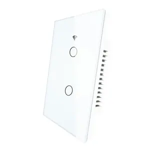 WiFi RF433 Transmitter Wall Panel Smart Glass Panel Touch Smart Switch 1/2/3 Gang Remote Control Light Switch Works with Alexa