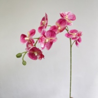 Vente en gros de mini-orchidées Phalaenopsis à 8 têtes, fleurs artificielles en soie artificielle pour la décoration de mariage