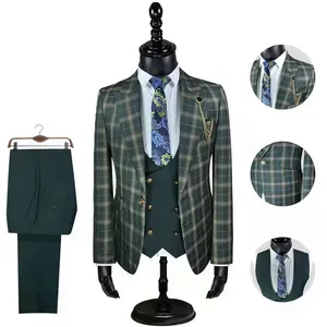 2023 New Stripes Four Seasons Men's 3-Piece Suit Wedding Business Suit Italian Style Suit