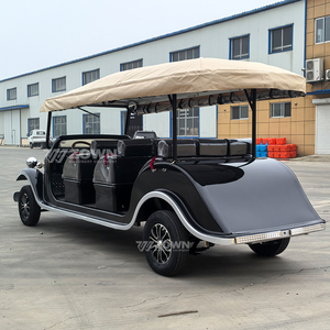 Expédition rapide Luxe Noir Vintage Navette Électrique Rétro Classique Voiture Transport Touristique pour Resort et Mariage - Product Image 6