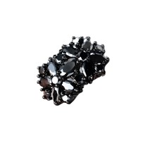 Anillos de borde cruzado con incrustaciones ovaladas negras únicas para mujer, grandes Vintage anillos de boda, regalos de joyería, principalmente de cobre para mujeres y hombres
