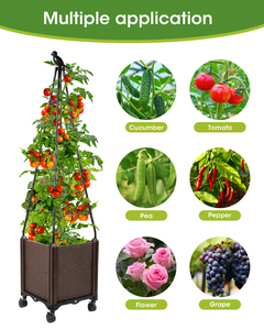 Maceta Cuadrada Tipo Torre para Plantas de Tomate con Soportes para Plantas Trepadoras, Estructura para Plantas Trepadoras - Product Image 5