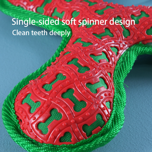 Offre Spéciale personnalisé dents propres résistant aux morsures Oxford en forme d'hélice TPR chien jouet à mâcher os - Product Image 3