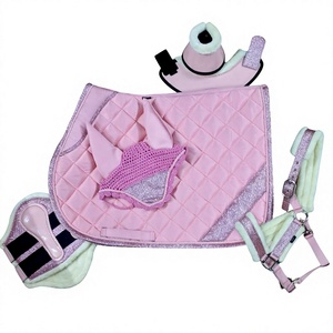 Tapis de selle équestre premium durable en néoprène matelassé fin, coton pailleté, rembourré de mousse 18 mm, pour dressage western et tout usage - Product Image 1