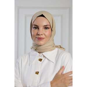 เสื้อคลุมผ้าฝ้ายแท้แบบเรียบง่าย ประดับผ้าพันคอ-สีสโตน - Product Image 3