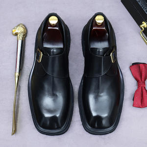 Zapatos Oxford Formales de Negocios para Hombre, con Cordones, de Cuero, Punta Cuadrada, Suela Gruesa, Aumentan la Altura, Antideslizantes, Antiolor - Product Image 5