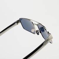 Gafas de Sol Polarizadas Cuadradas Retro Unisex, Metal Plateado, Doble Puente, Protección UV400, Duraderas, de Lujo para Exteriores