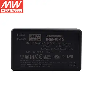 Có nghĩa là tốt IRM-60-15 cung cấp điện công nghiệp 24V 12V 48V 5V PCB cung cấp điện MEANWELL mở khung SMPS