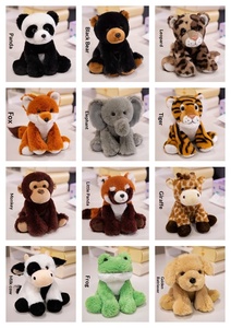 Cross-border Animal <strong>Panda</strong> Leopard Tiger Elephant Plush <strong>Bag</strong> Short Plush PP Cotton Filled Super Soft 12cm Unisex Soothing - Product Image 5