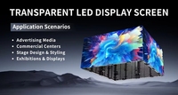 Écran LED transparent à grand angle de vision 160 ° Angle de vue Fenêtre Panneau d'affichage à LED en maille de verre pour centre commercial Atrium Public
