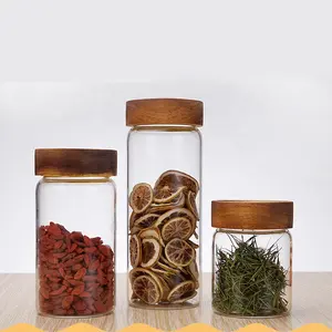 合欢木封盖玻璃罐食品罐带盖玻璃储藏罐气密盖