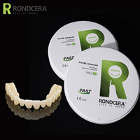 Disque de zircone Rondcera Advanced à transmission lumineuse de 42%-49% pour un fraisage rapide et précis, résistance aux chocs élevée, zircone dentaire