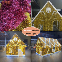 Decoraciones Navideñas 3D LED para Exteriores, Impermeables IP65, Estilo Casa, 2700K, Blanco Cálido Suave, Alto CRI 90, Regulable para Proyectos