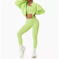 Roupas veste à manches longues pour femmes, vêtements d'entraînement de Sport de Fitness, ensemble de Yoga 4 pièces, ensembles de Fitness sans couture