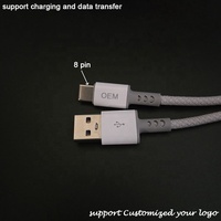 Cables USB a 8 Pines con Cuerpo de Alambre Reforzado, Diseño Clásico de Nylon Trenzado, Últimos Modelos de Fábrica