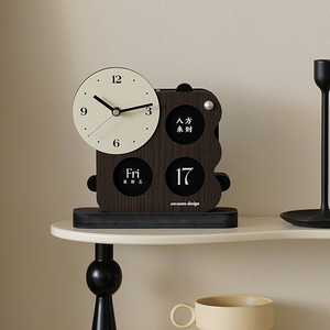 Wozoom Design Creative <b>Desk</b> <b>Clock</b> Geometric Minimalist Day Date Display Battery Powered Tabletop Calendar Decoration - Product Image 1