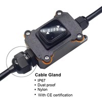 Commutateur de cordon en ligne extérieur 25A 125/250V interrupteur à bascule en ligne étanche avec lumière noire interrupteur d'alimentation en ligne DPST à 2 positions