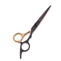Set de Tijeras de Peluquería de Acero Japonés Inoxidable de 6" Afiladas para Entresacar para Barbería Salón de Belleza C1001 Tijeras de Estilista Doradas y Negras