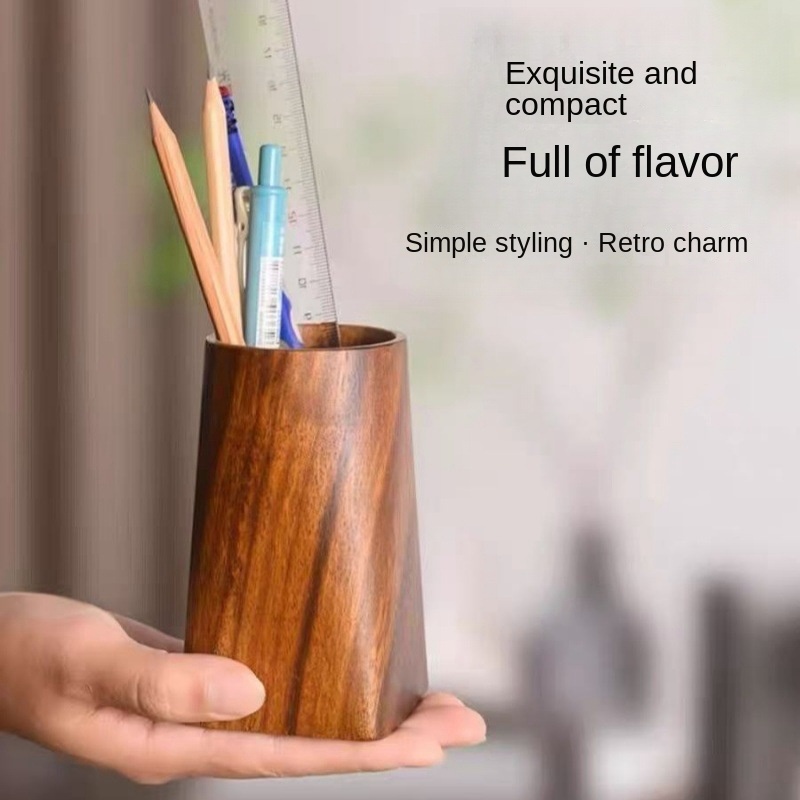 Modern Home Office Decorative Storage Box Solid Wood Pen Conner Eco-Friendly Simple Desktop Fit Box