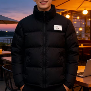 Chaqueta para <span class=keywords><strong>North</strong></span> City con Tecnología de Vanguardia, Estilo Puffer <span class=keywords><strong>Blanco</strong></span>, Delgada, con Cuello Negro, Térmica Blanca, para Invierno, Superficie Lisa - Product Image 4