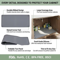 Tapis de protection en silicone imperméable pour évier, tapis de drainage pour placard de cuisine, plateau de service pour vaisselle et découpe - Vente chaude