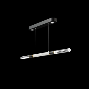 Lámpara Colgante de Lujo de Alta Gama para Sala de Estar o Salón de Banquetes, Diseño Artístico Antonia, 62 Pulgadas de Ancho, Lámpara Colgante Lineal Negra - Product Image 2