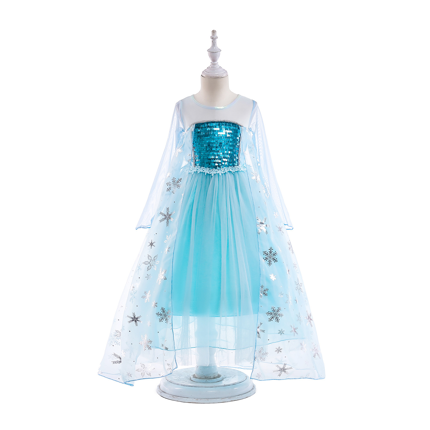 Children's Costumes - Dress Snow Queen Cape Princess Elsa Dress