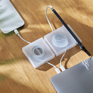 Data Cable Storage Box Transparent Portable Rotating Organizer For Phone Charging Cables Durable Design - Product Image 4