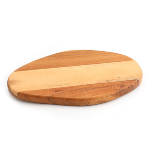 Tabla de queso ovalada de madera maciza de acacia, bandeja de corte de 2 cm de grosor para fiestas, plato para carne. - Product Image 4