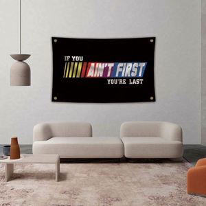 ขายส่งจากโรงงาน ธงขนาด 90x150 ซม. 3x5 ฟุต ถ้าคุณไม่ใช่คนแรก คุณจะเป็นคนสุดท้าย ธงสำหรับใช้งานกลางแจ้งและในร่ม - Product Image 3