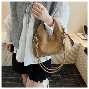 Hand Bags for Girls New Design 2025 Summer Vibes Tote Bag Suede Fashionable Crossbody Bag <b>Square</b> Shape Polyester Lining - Product Image 2