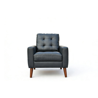 Fauteuil individuel en cuir rembourré, style rétro de luxe léger, adapté au salon, au balcon et à la salle de réunion, comme fauteuil de détente
