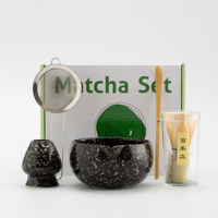 Ensemble d'Outils à Matcha 5 Pièces en Céramique Rétro Écologique Style Dynastie Song Japonaise, Bol à Matcha Design Japandi pour Cérémonie du Thé Domestique