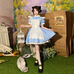 Abito blu <span class=keywords><strong>principessa</strong></span> di Alice <span class=keywords><strong>da</strong></span> <span class=keywords><strong>donna</strong></span> francese Lolita <span class=keywords><strong>da</strong></span> cameriera abito <span class=keywords><strong>da</strong></span> festa Vintage di Halloween - Product Image 2