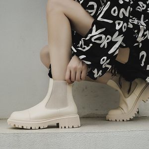 Bottines de haute qualité pour femmes, bout carré, plateforme, bottes de créateur - Product Image 5