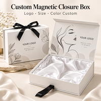 Boîte d'emballage de luxe pour perruques avec fermeture magnétique, emballage pour extensions de cheveux avec intérieur en satin, grande taille, boîte cosmétique pour perruques