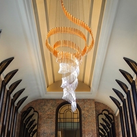 Lustre moderne en verre personnalisé, style unique, pour décoration intérieure, éclairage suspendu LED, villa, hall d'hôtel, escalier, projet