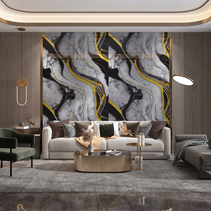 3D PVC High Gloss Vinyl Peel and Stick Wallpapers Simulated Marble Wallpaper <strong>Tile</strong> <strong>Stickers</strong> for Household Wall Panels - Product Image 3