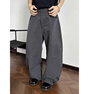 Pantaloni <span class=keywords><strong>da</strong></span> <span class=keywords><strong>Uomo</strong></span> in <span class=keywords><strong>Lino</strong></span> Stile Retrò Americano Old Money, Trendy 100% <span class=keywords><strong>Lino</strong></span>, Vestibilità Larga Casual Dritta, Abbigliamento Maschile Old Money - Product Image 1