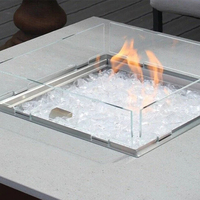 Table de foyer au gaz en métal de conception moderne pour jardin