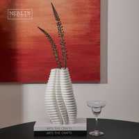 Merlin Living Impression 3D Vase Roulé Terrasse Forme De Luxe Vase Décoration de La Maison Vase Chaozhou Céramique Usine En Gros