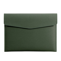 Carpeta de Documentos A4 Minimalista de Cuero al por Mayor, Bolsa Impermeable con Cierre a Presión, Impresión de Logotipo, Almacenamiento para Oficina y Negocios, Bolsa para Portátil