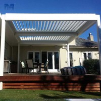 Canopée moustiquaire réglable perlage extérieur gazébo métal jardin lames en aluminium pergola à tube carré motorisé