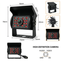 Caméra de recul anti-buée à chauffage automatique, étanche IP68, AHD/CVBS, vision nocturne IR 16 LED, garantie 1 an, pour camions lourds