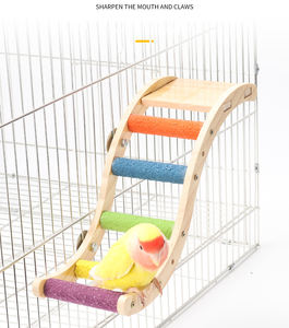 Escalade Échelle Perruche Cage Accessoires En Bois Jouer Gymnases Exercice Robuste Oiseau Perches Plate-Forme Balançoire pour Petits Oiseaux - Product Image 3