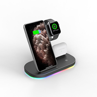 Station de charge 3 en 1 à charge rapide 15W Type-C pour iPhone, Apple Watch et AirPods 1/2/Pro 9V/2A Chargeur sans fil