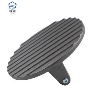 Prensa de hamburguesas de hierro fundido a un precio razonable con parrillas de barbacoa acanaladas y de fondo plano, sartén antiadherente, prensa de carne ecológica - Product Image 2